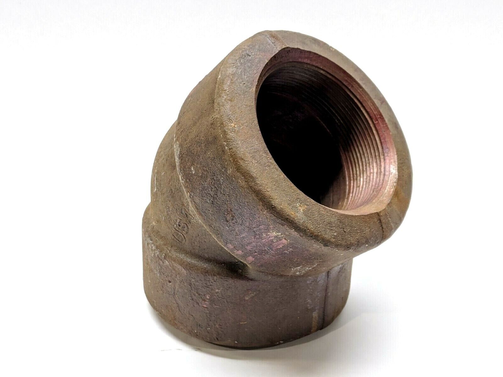 3-1/2" Inch Threaded 45 Degree Elbow 3000# Forged Steel A105 - New - Maverick Industrial Sales