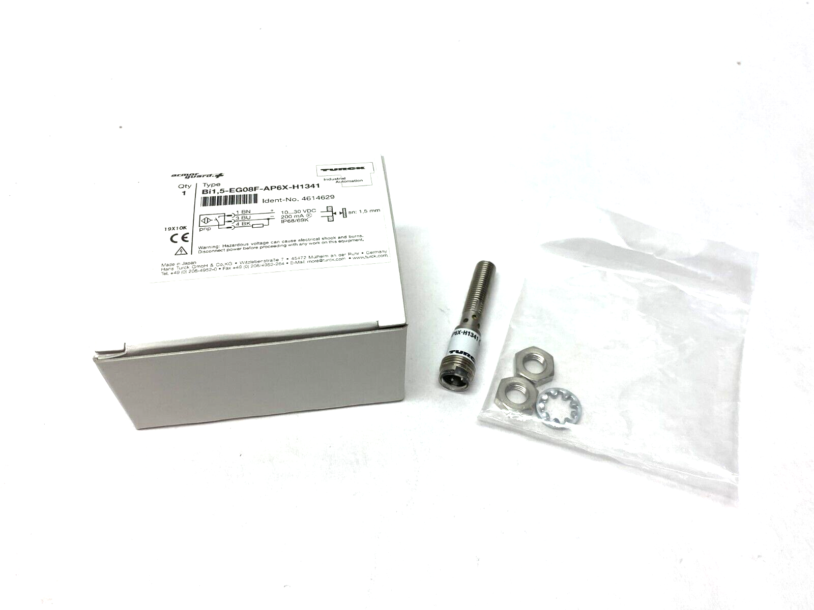 Turck Bi1,5-EG08F-AP6X-H1341 Stainless Steel Front Inductive Sensor 4614629 - Maverick Industrial Sales