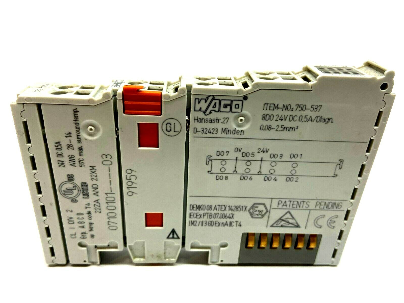 Wago 750-537 Output Module 8D0 24V DC 0.5A - Used - Maverick Industrial Sales