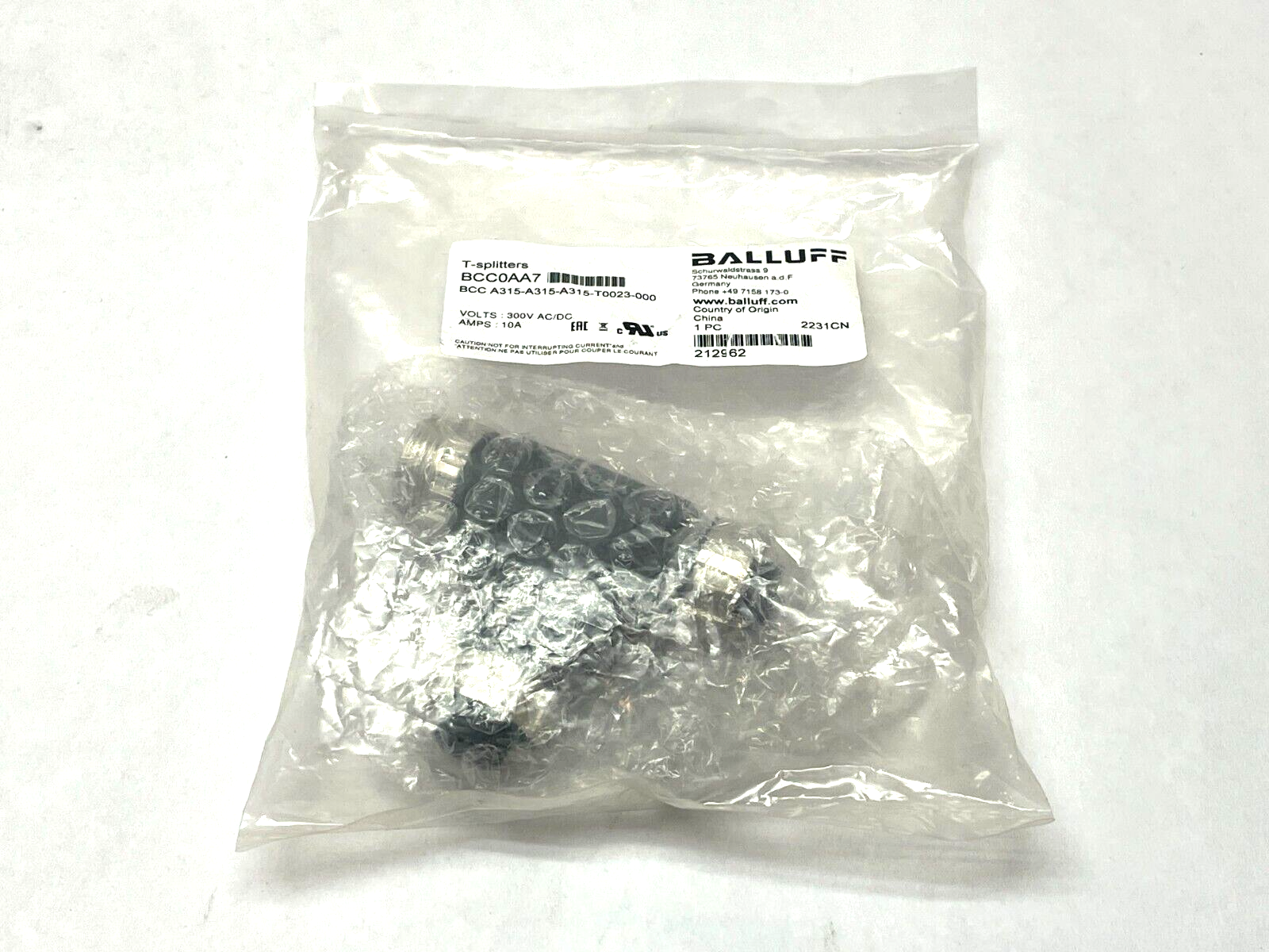 Balluff BCC0AA7 Tee Connector BCC A315-A315-A315-T0023-000 - New - Maverick Industrial Sales