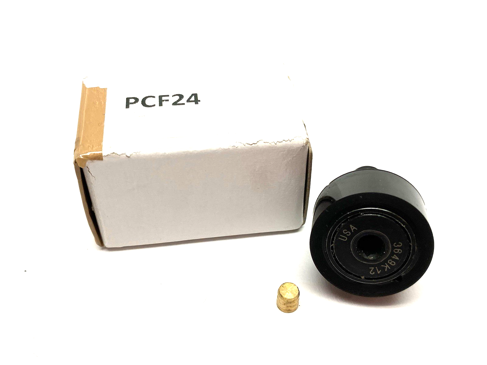PCF24 | 3649K12 Ultra-Quiet Threaded Track Roller, Urethane Coat. 1" Dia 1/2" Wide - New – Open box - Maverick Industrial Sales