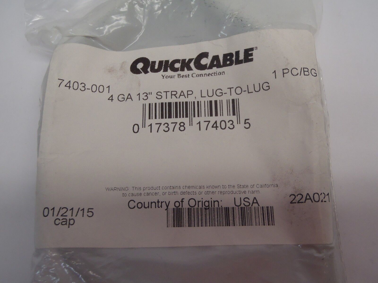 Quick Cable 4 GA 13” Strap Lug-To-Lug 7403-001 - Maverick Industrial Sales