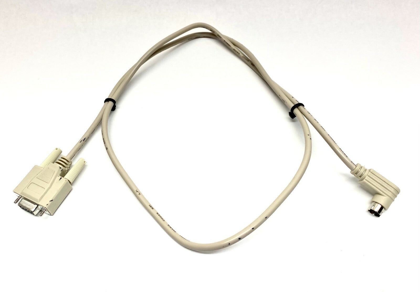 8 Pin Mini DIN Male Elbow to DB9 Female Cable 3ft Length - Used - Maverick Industrial Sales