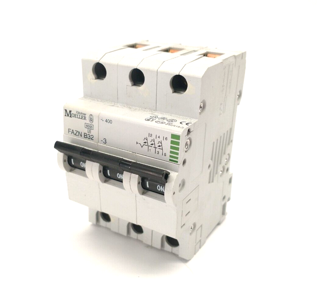 Klockner Moeller FAZNB32-3 Miniature Circuit Breaker, 3-Pole 32A FAZNB32/3 - Maverick Industrial Sales