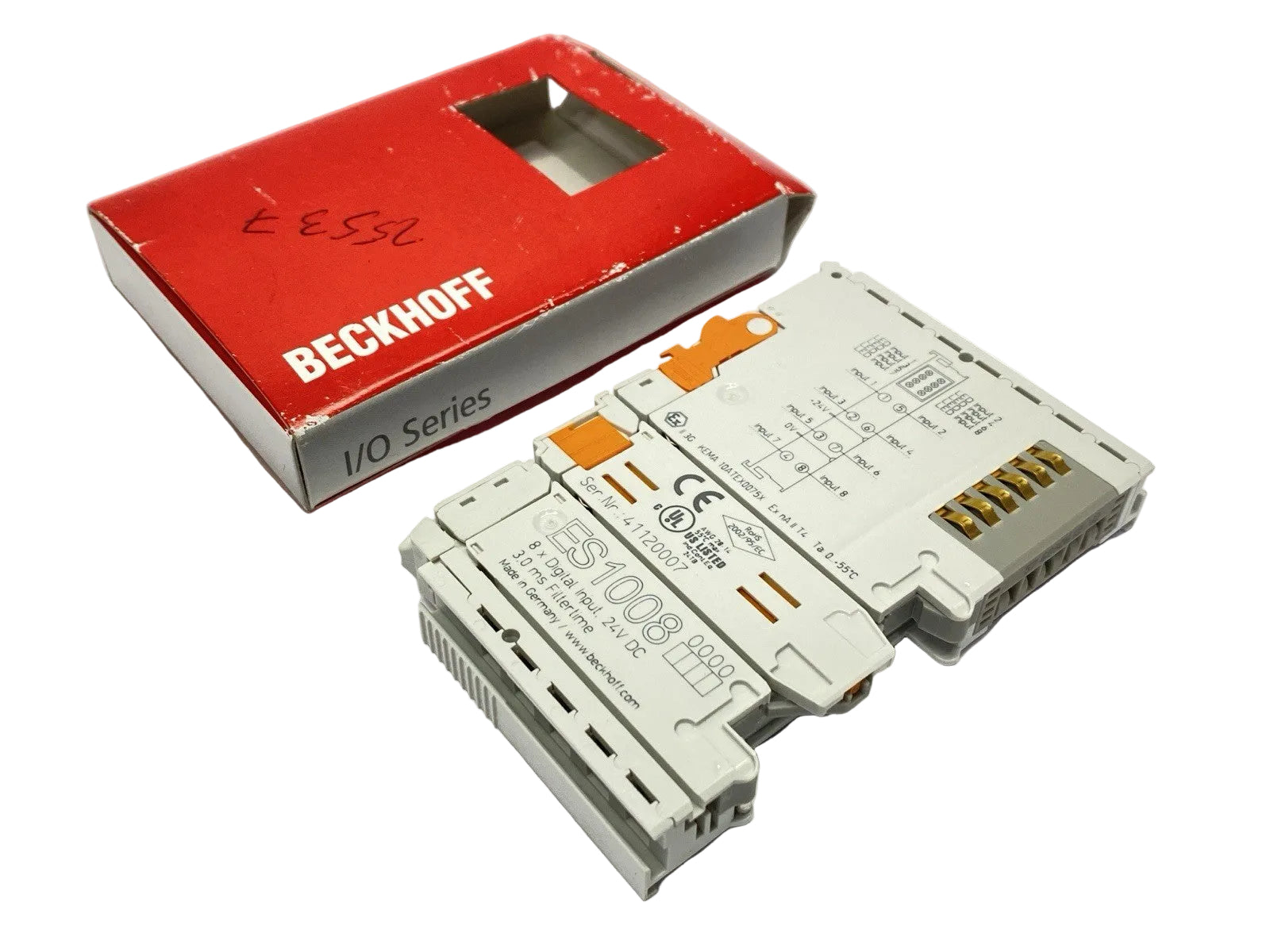 ES1008 | Beckhoff EtherCAT Terminal 8-Channel Digital Input 3ms 24VDC - New Other - Maverick Industrial Sales