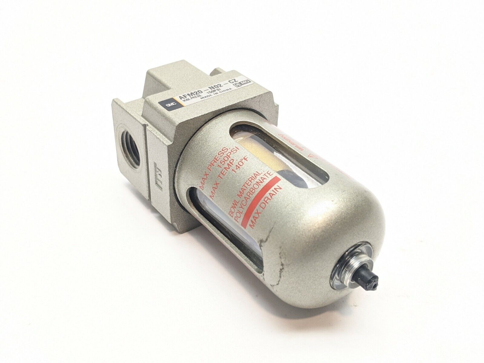 AFM20-N02-CZ | SMC Mist Separator BROKEN DRAIN PLUG - Used - Maverick Industrial Sales