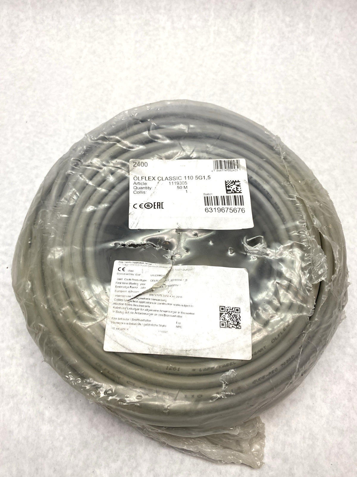 1119305 | LAPP Cable Olflex Classic 110 5G1,5 50m Atlas Copco 0020.1016R - New Other - Maverick Industrial Sales