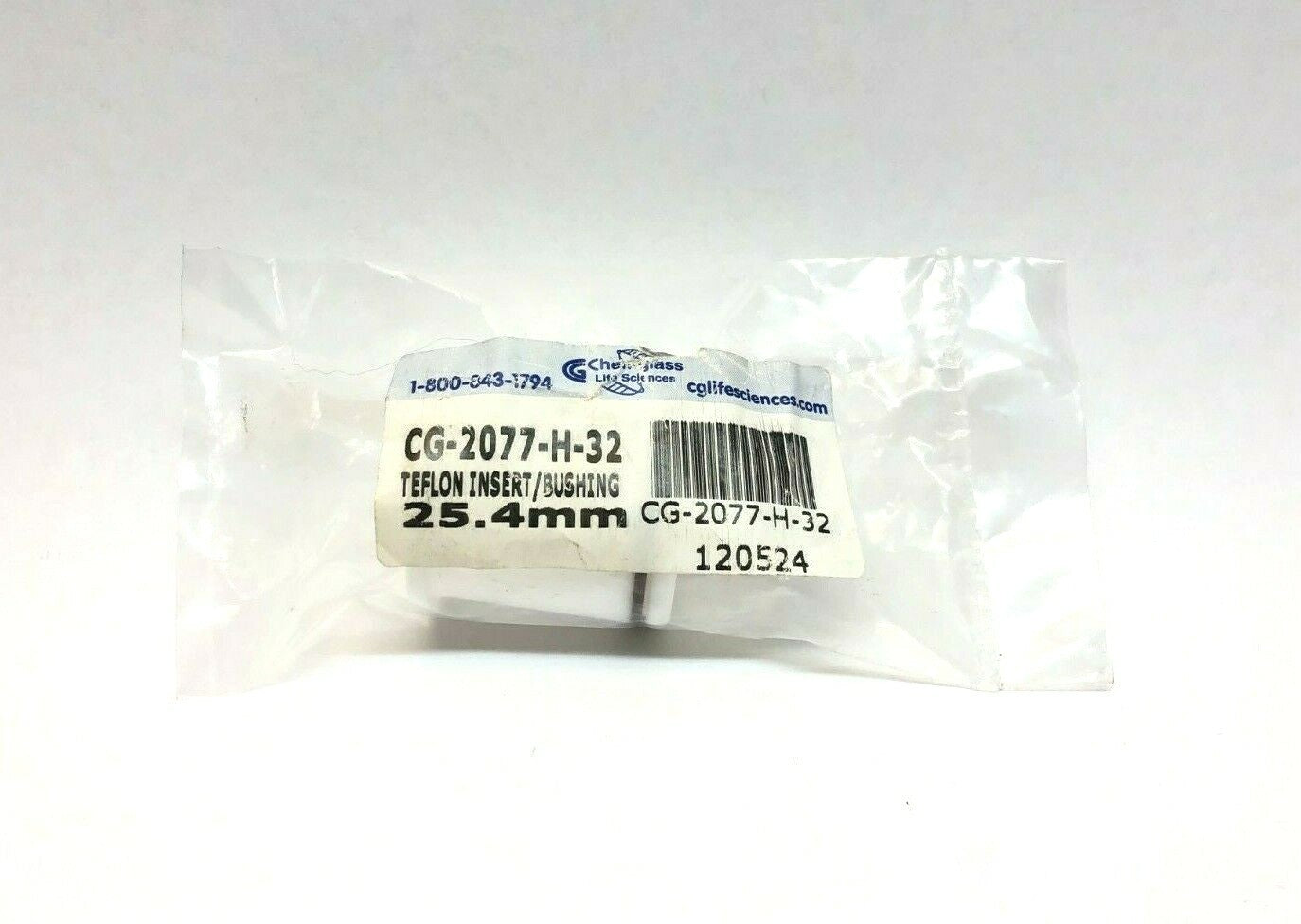 Chemglass CG-2077-H-32 Teflon Insert/Bushing, 25.4mm - New - Maverick Industrial Sales