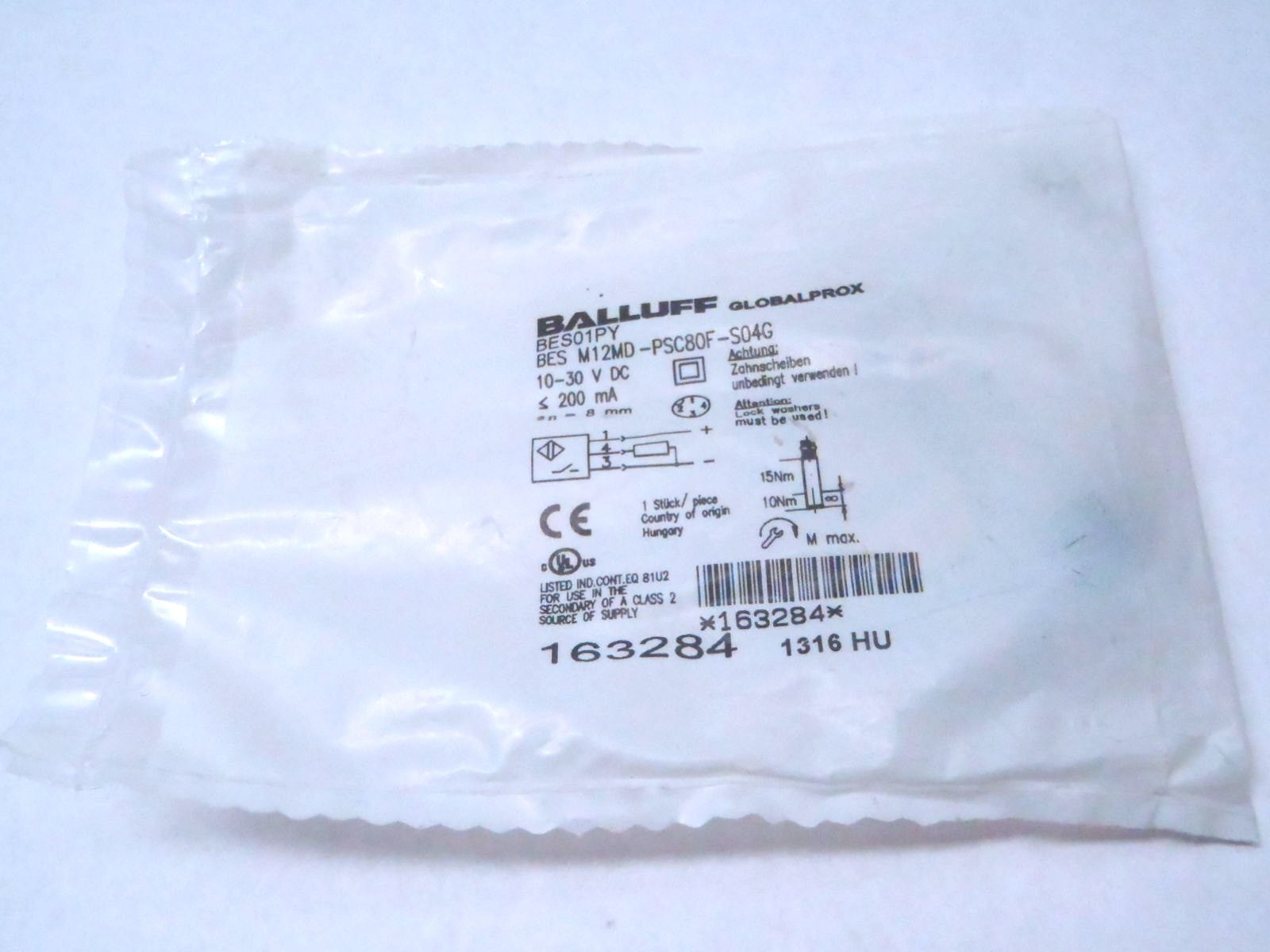 BES M12MD-PSC80F-S04G | Balluff BRS M12MD-PSC80F-S04G Proximity Sensor BES01PY 10-30VDC - New – Open box - Maverick Industrial Sales