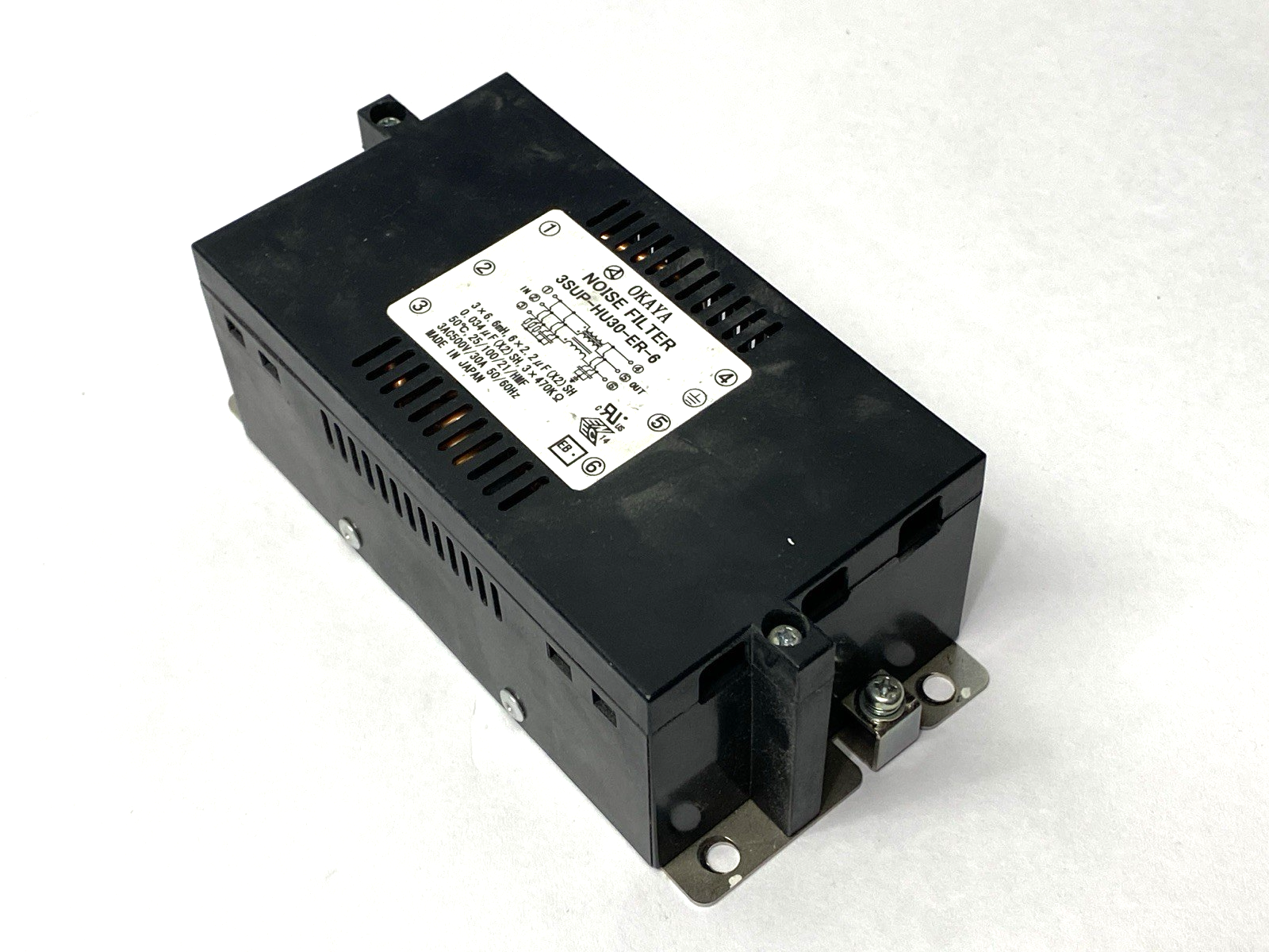 Okaya 3SUP-HU30-ER-6 Noise Filter 3-Phase 500VAC 30A - Used - Maverick Industrial Sales