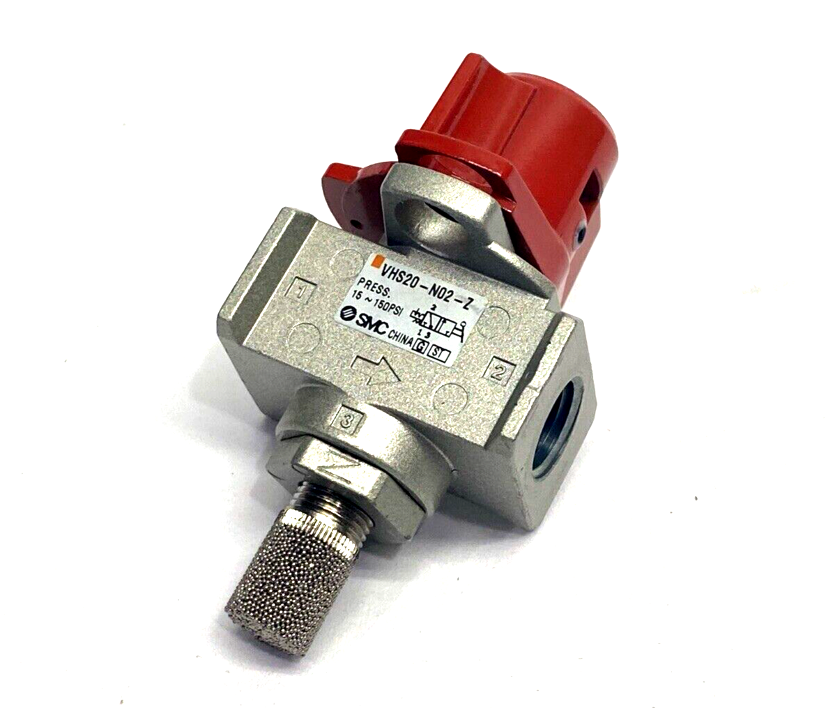 SMC VHS20-N02-Z Manual 3-Port Pneumatic Lockout Hand Valve w/ Silencer - Maverick Industrial Sales