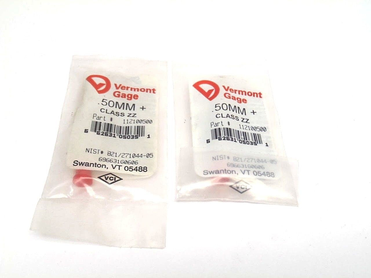 112100500 | Vermont Gage .50MM Class ZZ Pin Gage Plus LOT OF 2 - New – Open box - Maverick Industrial Sales