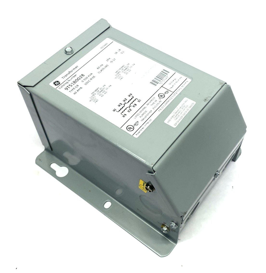 9T51B0028 | ABB General Electric Transformer 1C,0.5kVA,120x240-120/240,100C,3R,QB - New – Open box - Maverick Industrial Sales