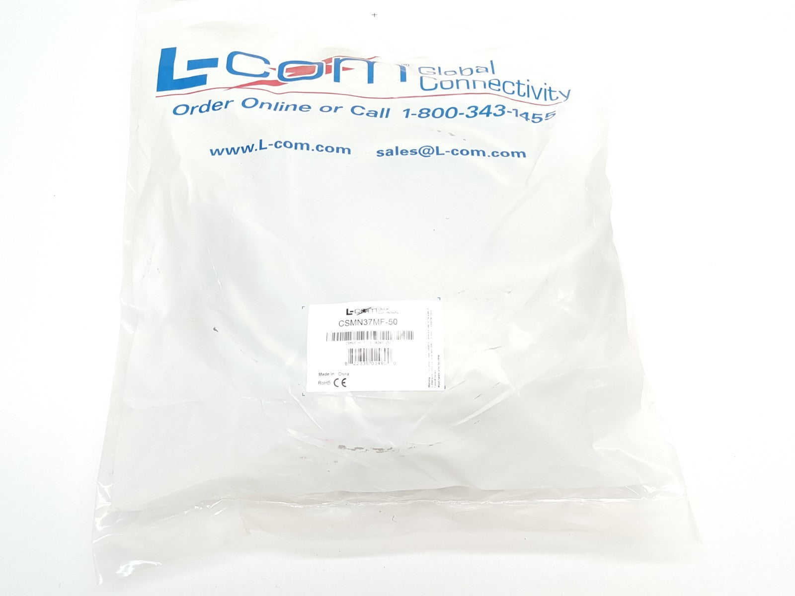 CSMN37MF-50 | L-COM Deluxe Molded D-Sub Cable 50' Grey - New – Open box - Maverick Industrial Sales