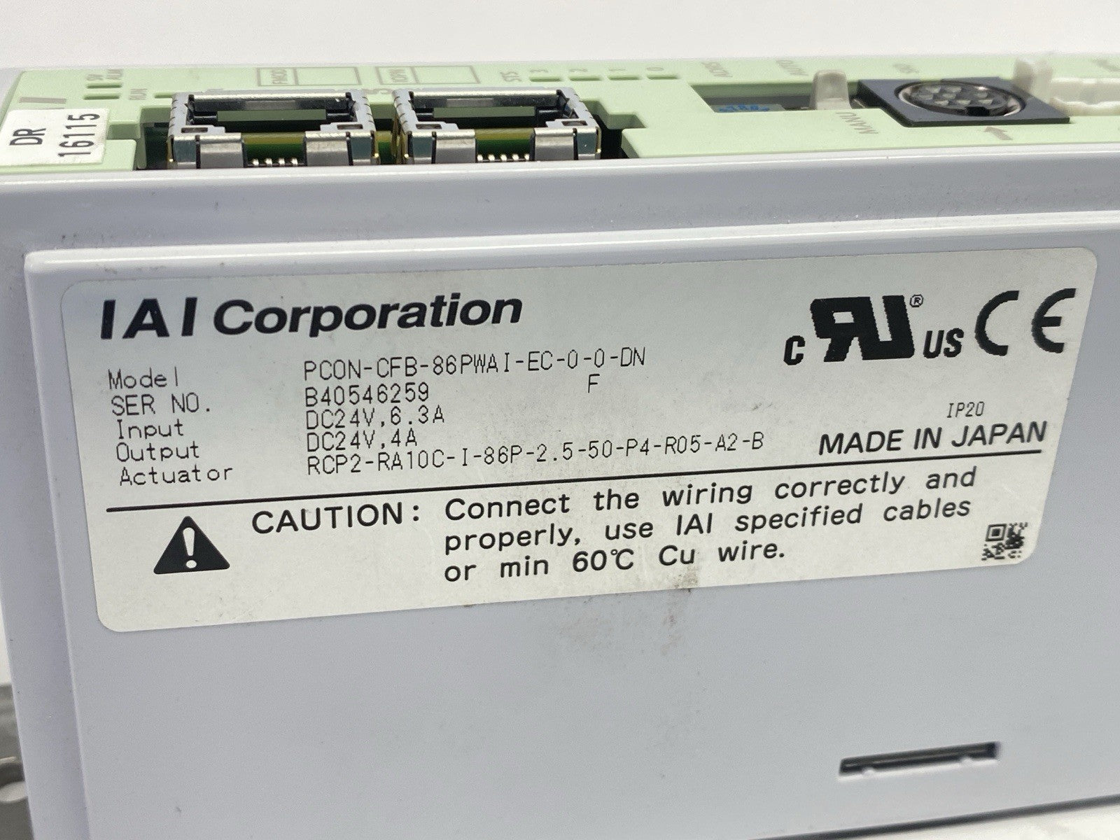PCON-CFB-86PWAI-EC-0-0-DN | IAI High Thrust Actuator Controller RCP2-RA10C - For parts or not working - Maverick Industrial Sales