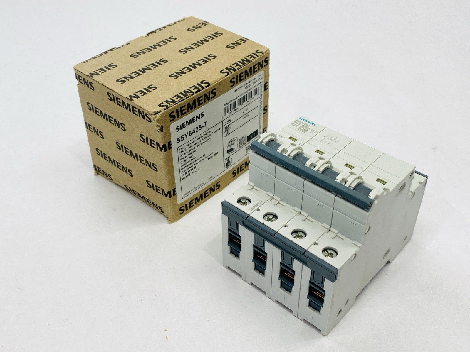Siemens 5SY6425-7 Miniature Circuit Breaker 4-Pole 25A 400V - Maverick Industrial Sales