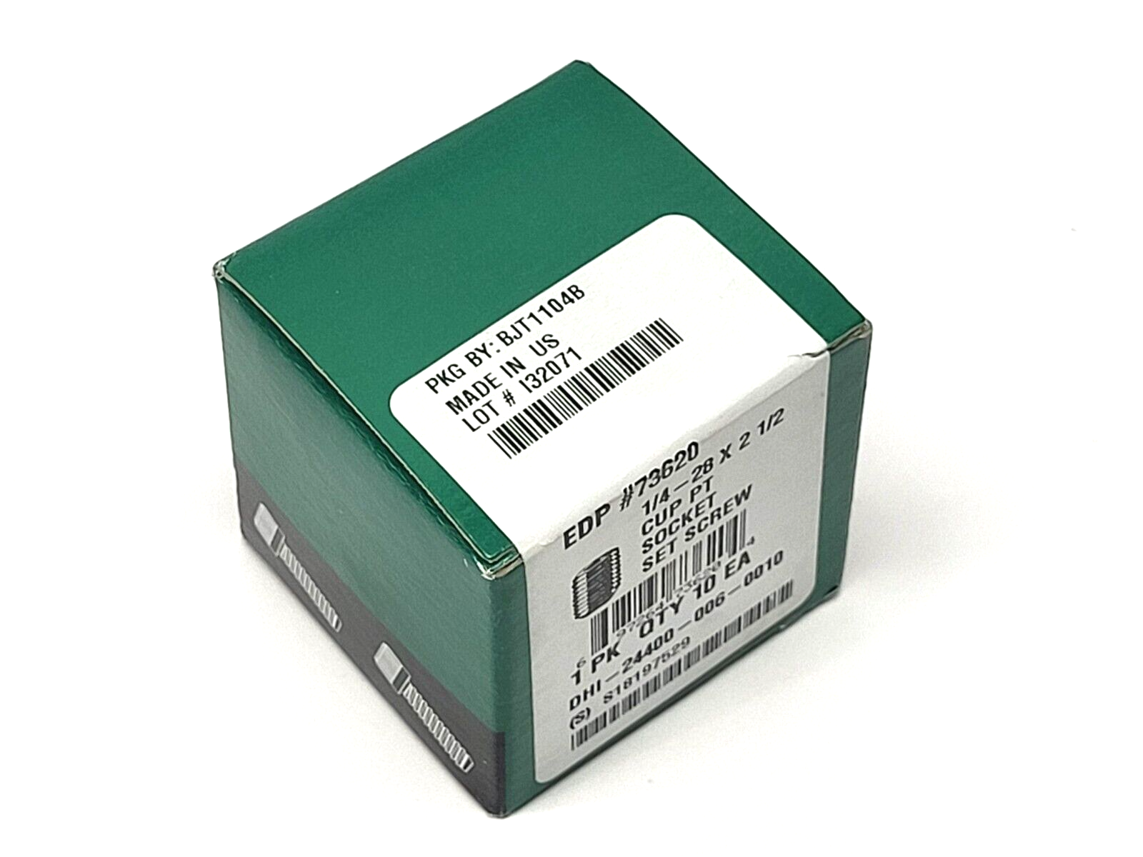 24400-006-0010 | Decorah Cup Socket Set Screw 1/4-28 X 2-1/2 PKG OF 10 - Used - Maverick Industrial Sales