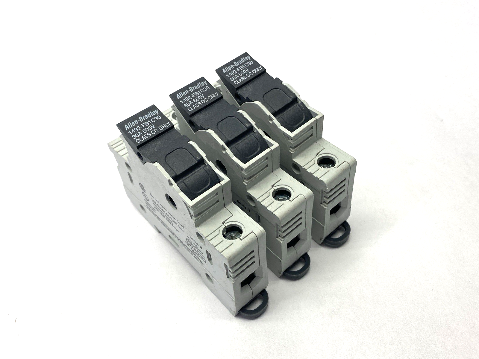 Allen Bradley 1492-FB1C30 Ser. B Fuse Holder 1-Pole 600V 30A LOT OF 3 - Maverick Industrial Sales