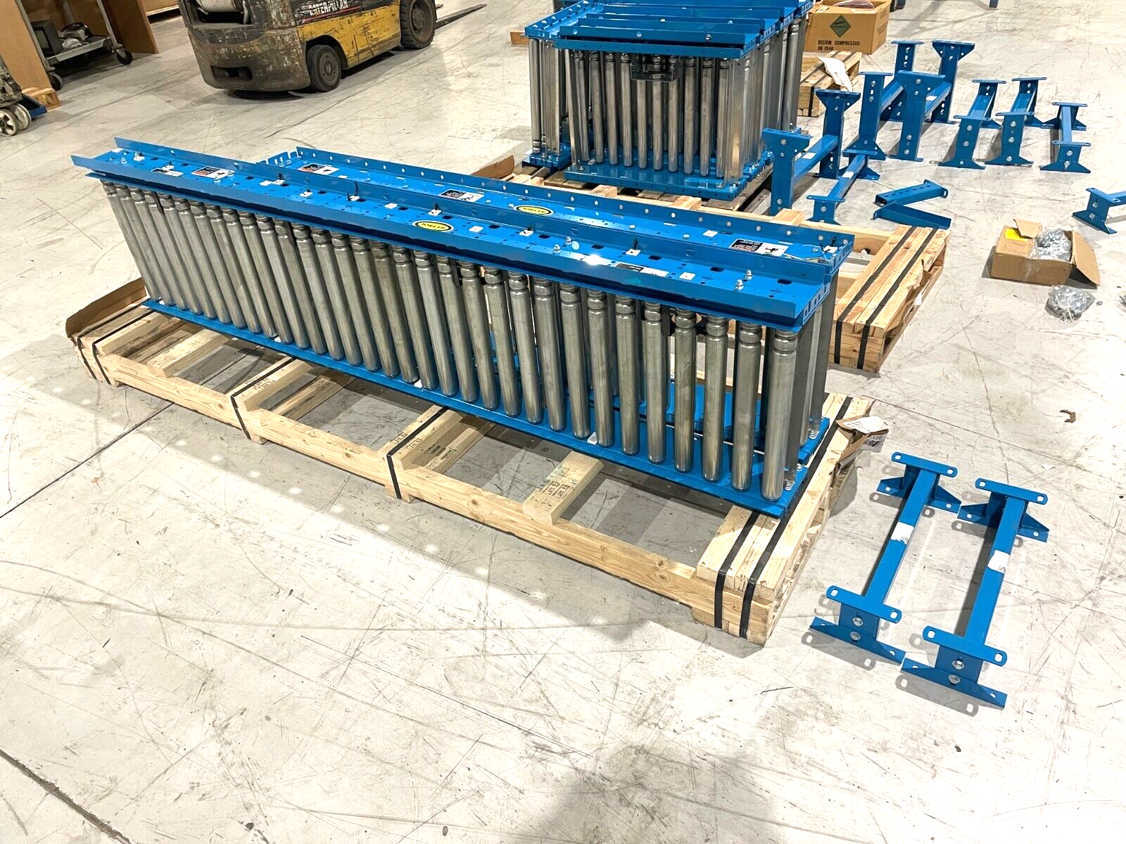 Hytrol 190E24 & 190E24EZ Power Roller Conveyor Sections Legs, 14 feet, 19" Wide - New – Open box - Maverick Industrial Sales