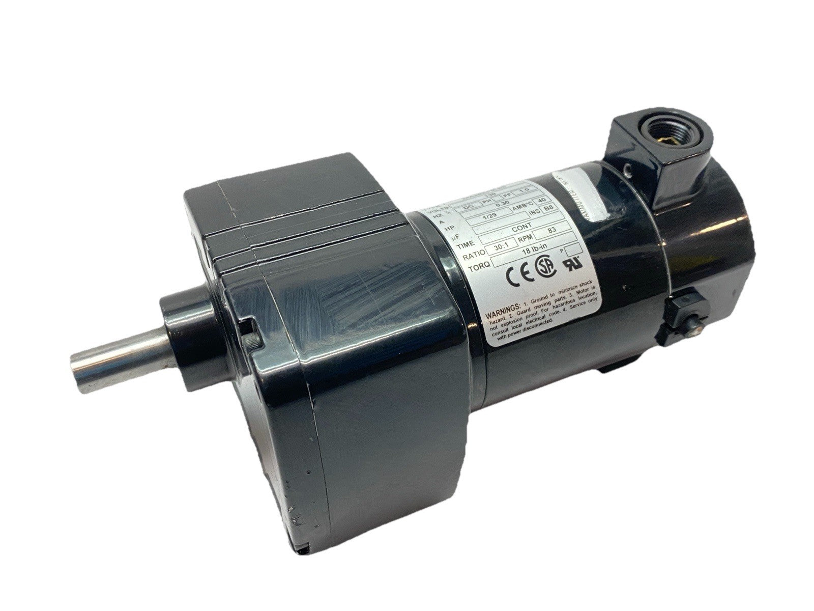 24A2BEPM-D3 | Bodine Electric Parallel Shaft DC Motor 30:1 83rpm 1/29HP 0.30A 130V - For parts or not working - Maverick Industrial Sales