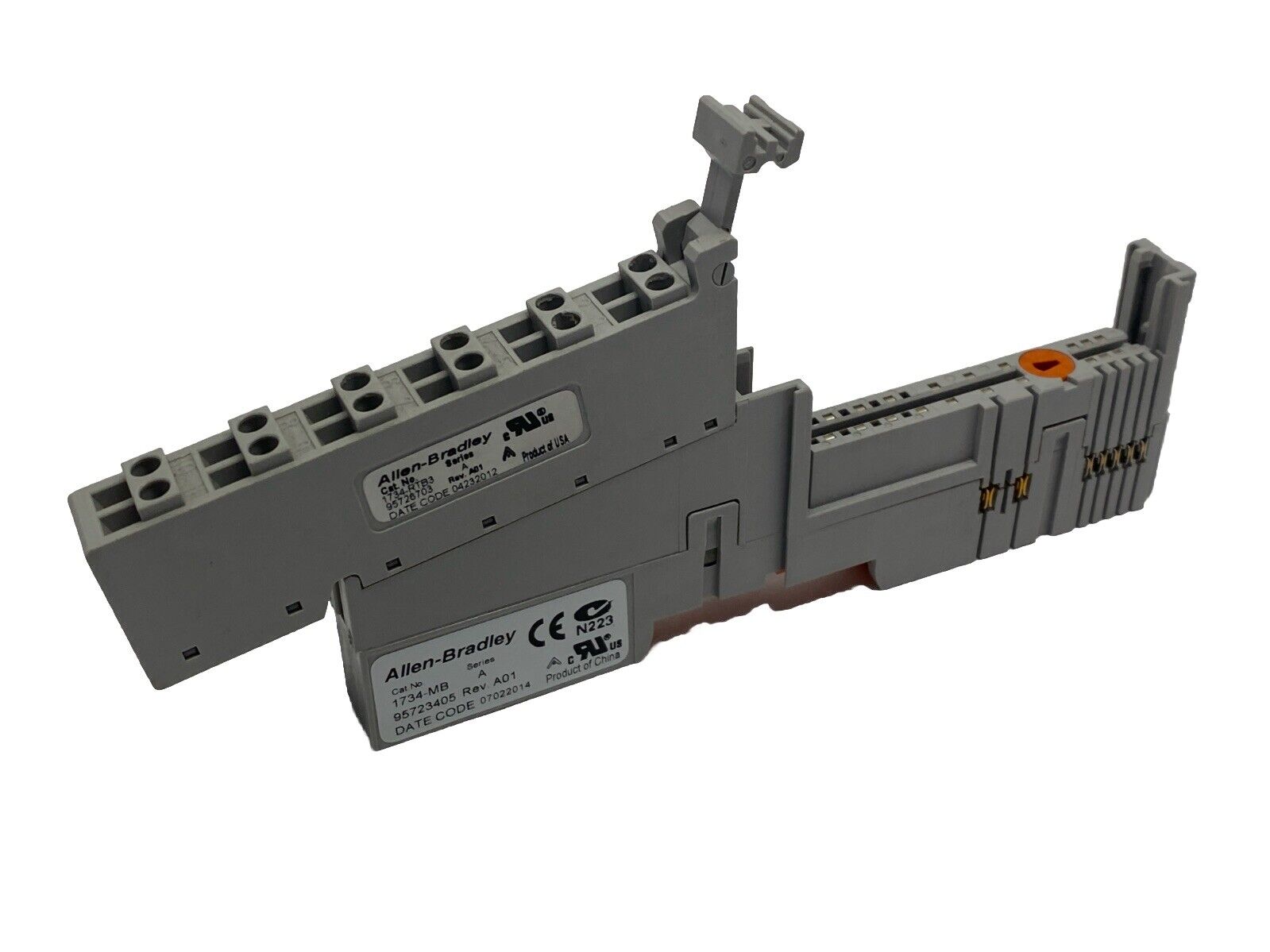 1734-MB,1734-RTB3 | Allen Bradley 1734-MB Ser A I/O Mounting Base w/ 1734-RTB3 Ser A Terminal Block - Used - Maverick Industrial Sales