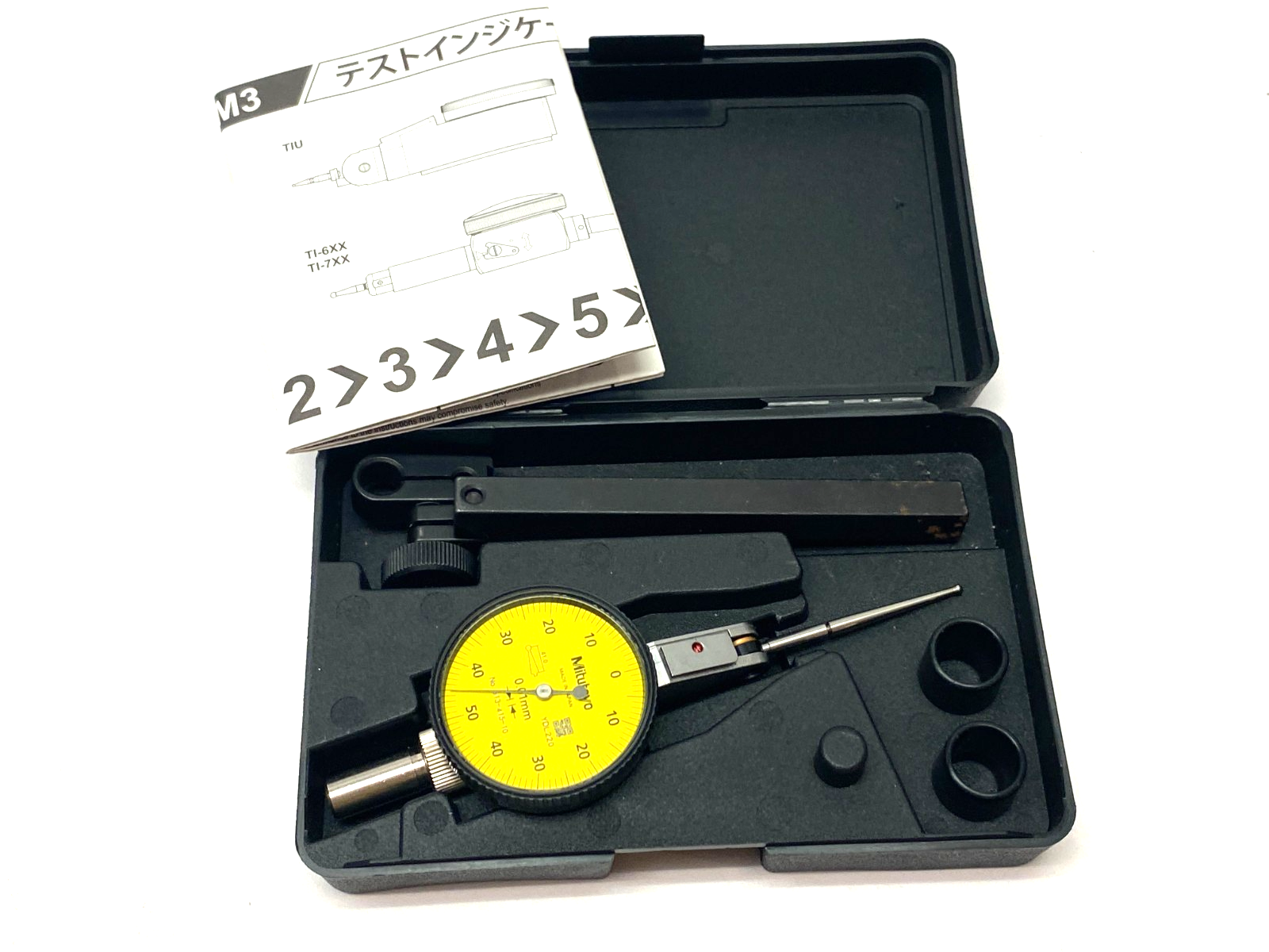Mitutoyo 513-415-10E Dial Test Indicator 1.0mm Range, 0.01mm Graduation TI-123EX - New – Open box - Maverick Industrial Sales