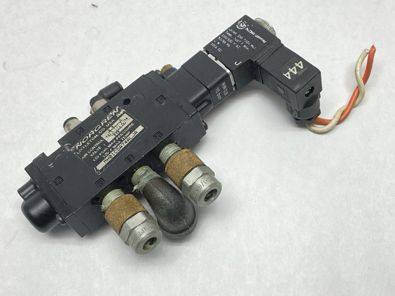 Norgren MH01CDA74ALJA Pneumatic Solenoid Valve 150PSIG Max 110/120VAC - Maverick Industrial Sales