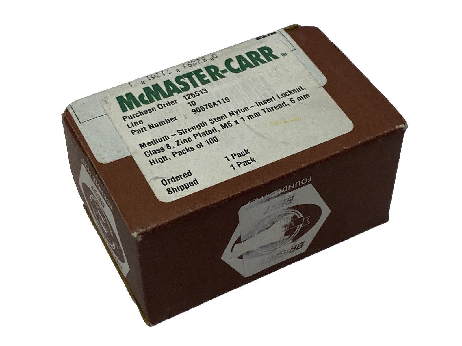 90576A115 Steel Nylon-Insert Locknut Zinc Plated M6 x 1 mm Thread PKG OF 100 - Maverick Industrial Sales