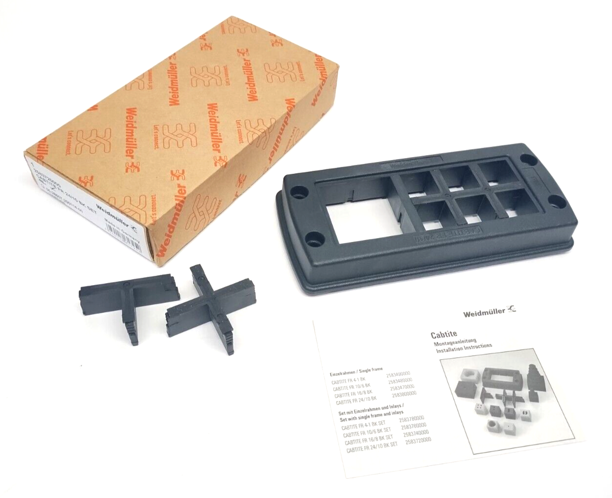 2583720000 | Weidmuller CABTITE FR 24/10 BK SET Cable Entry Frame Set 70mm x 153mm - New – Open box - Maverick Industrial Sales