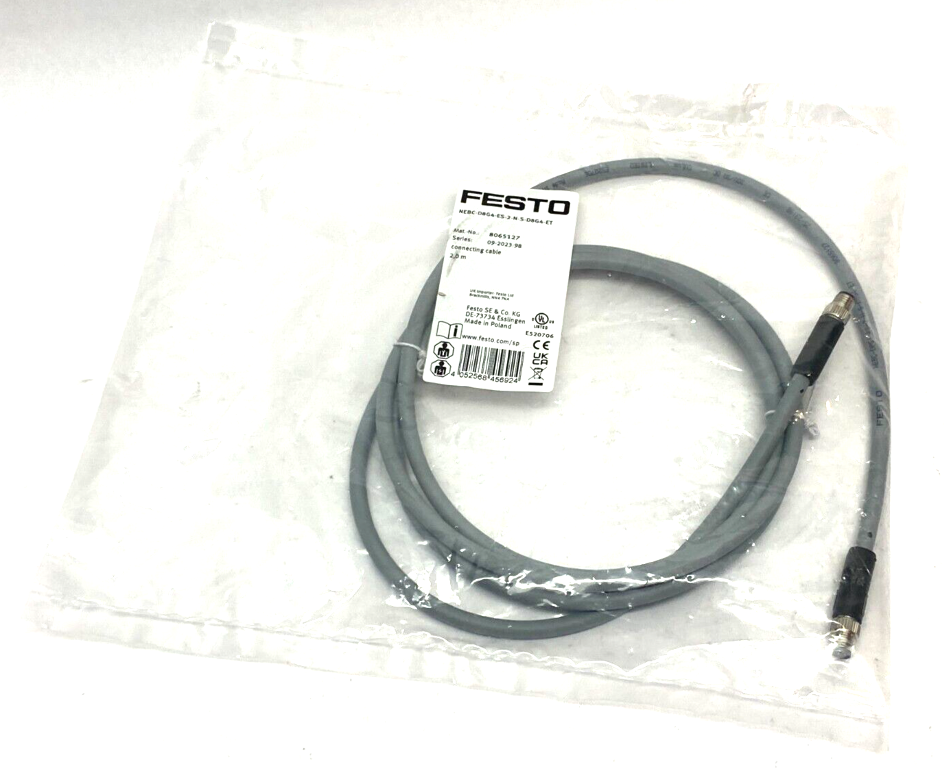 Festo NEBC-D8G4-ES-2-N-S-D8G4-ET Double Ended Connecting Cable 8065127 - Maverick Industrial Sales