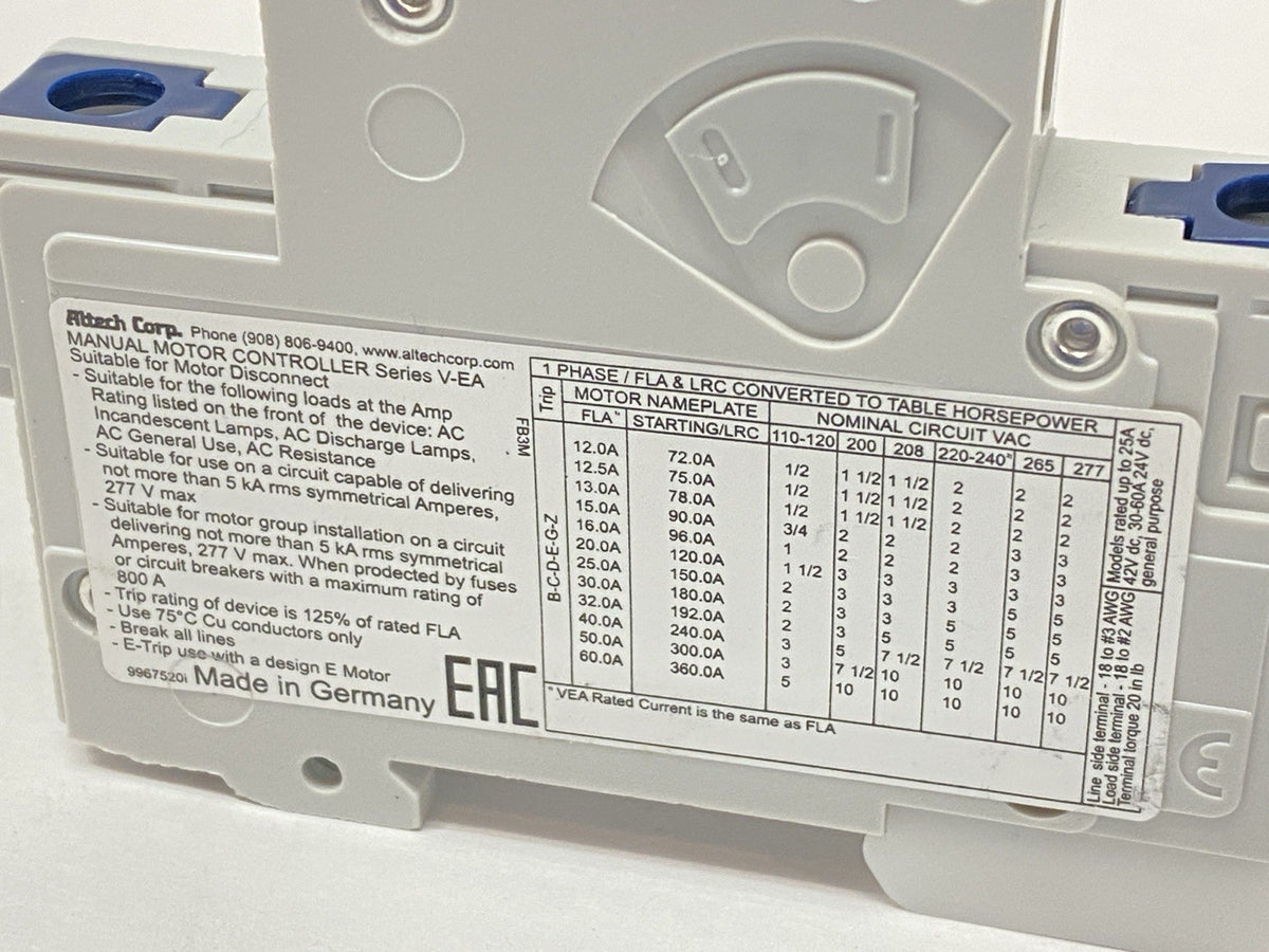 1E15UM | Altech Corp Thermal-Magnetic Circuit Breaker 1-Pole 15A 480Y/277VAC - New – Open box - Maverick Industrial Sales