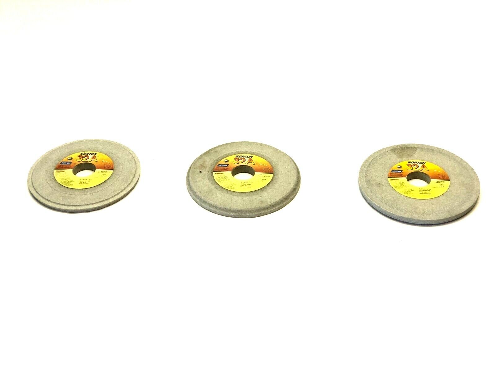 Norton 32A80-HVBE Grinding Wheels 1-1/4" Bore 3600 RPM LOT OF 3 - Used - Maverick Industrial Sales