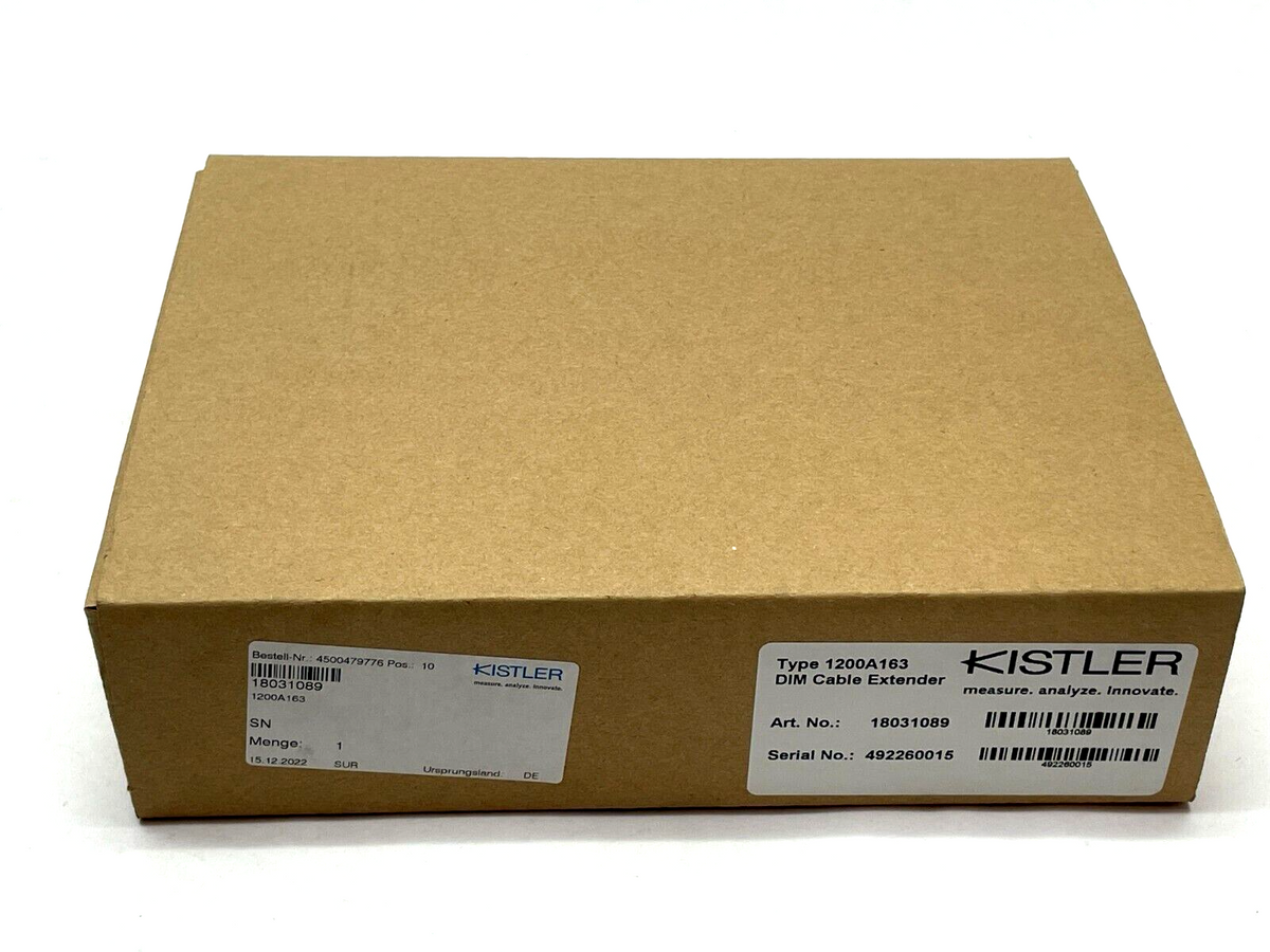 1200A163 | Kistler maXYmos TL, NC, Display Module DIM Cable Extender 18031089 - New - Maverick Industrial Sales
