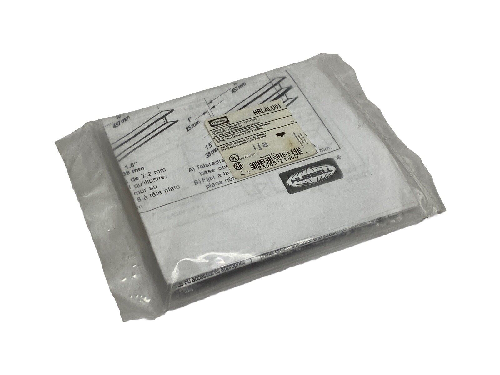 Hubbell HBLALU01 Surface Metal Raceway Fitting Coupling - New - Maverick Industrial Sales