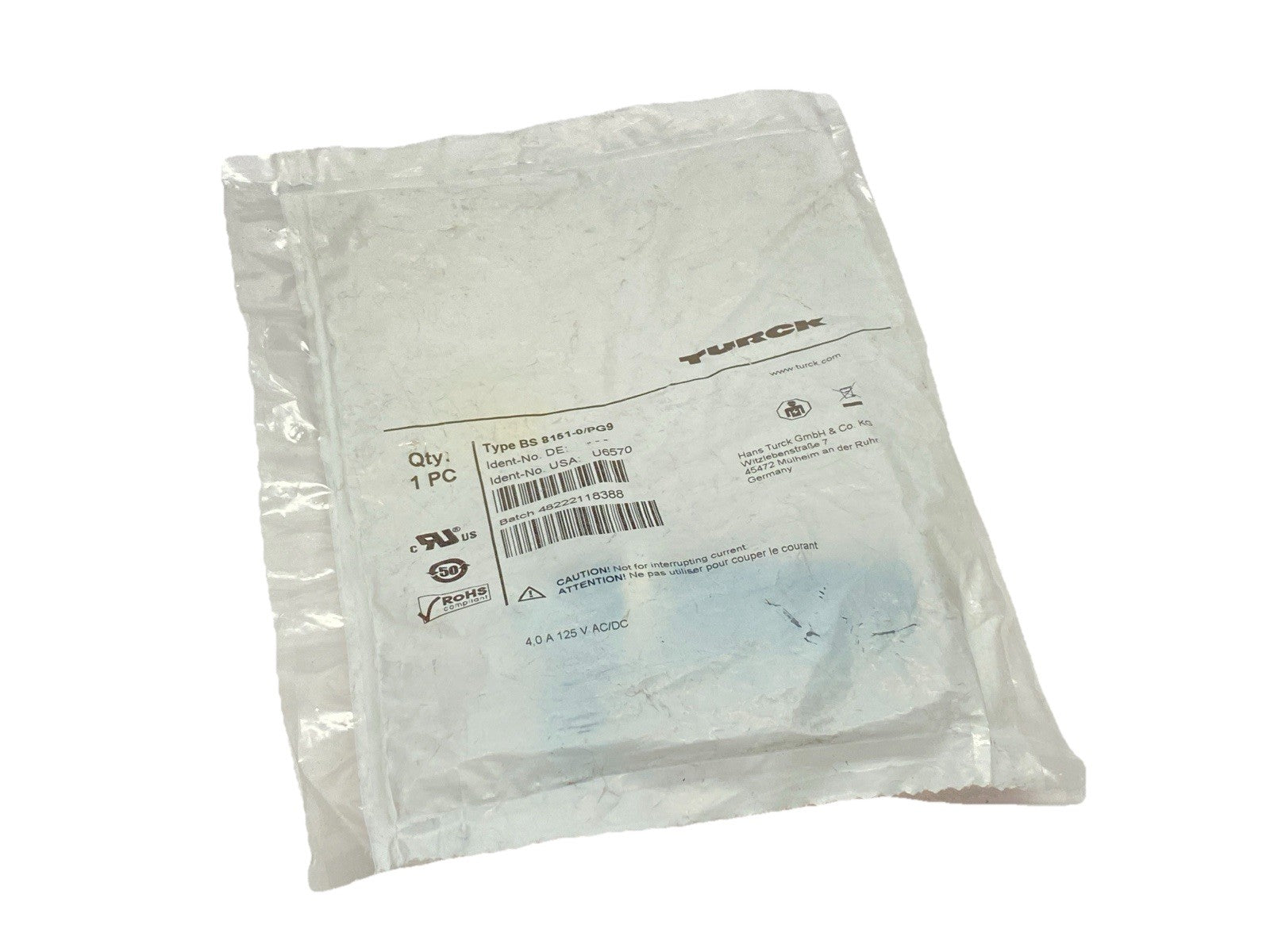 Turck BS 8151-0/PG9 Field Wireable Connector Male M12 5-Pin U6570 - Maverick Industrial Sales