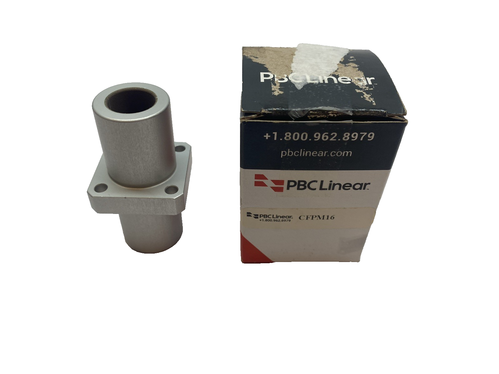 CFPM16 | PBC Linear Squared Flange Plain Linear Bearing 16 mm- New – Open box - Maverick Industrial Sales