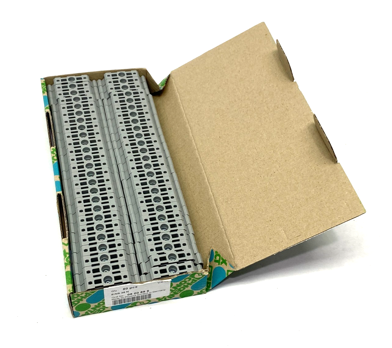 Phoenix Contact 0800886 End Bracket Terminal Block E/NS 35 N Gray BOX OF 50 - Maverick Industrial Sales