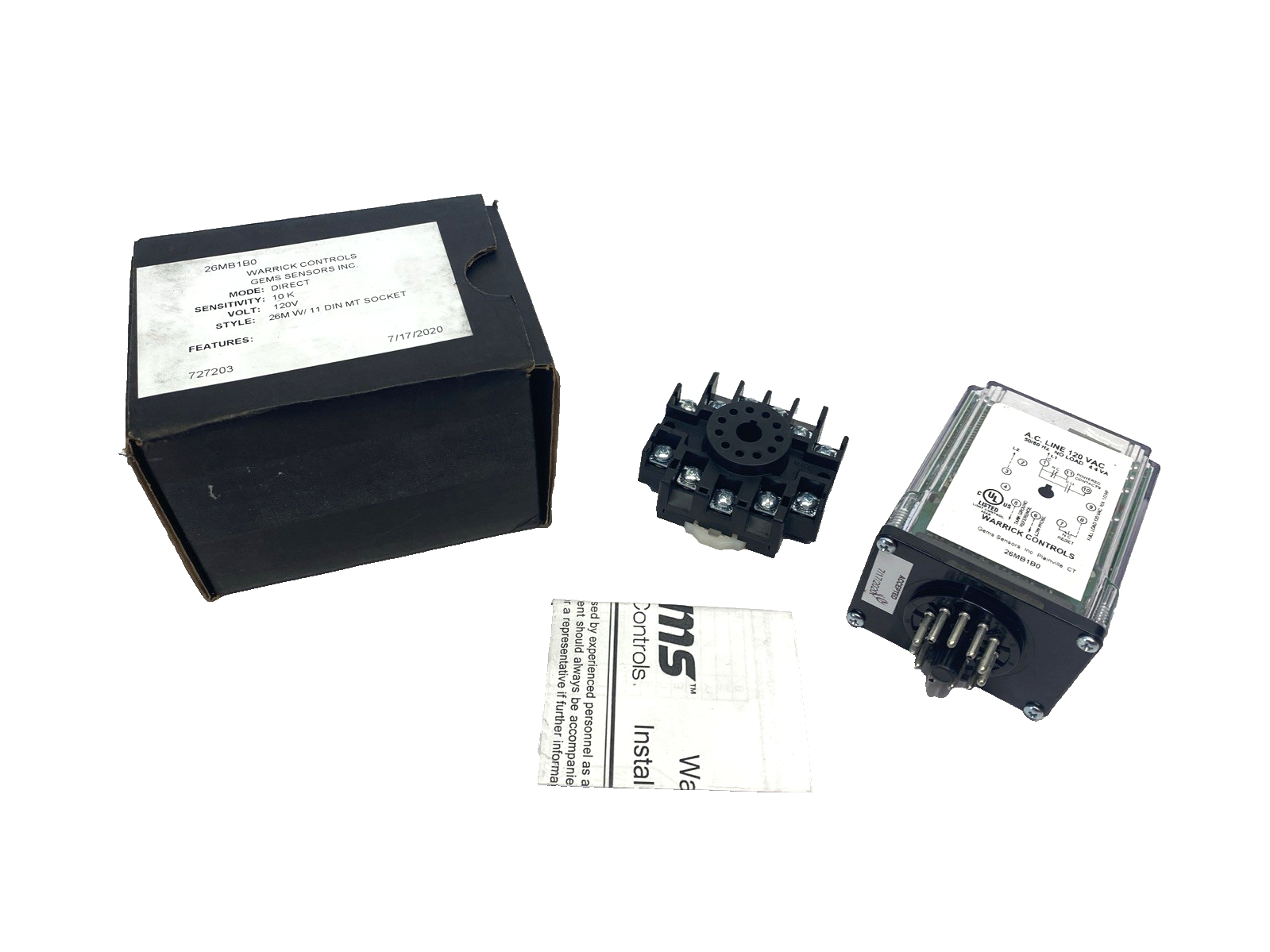 Warrick Controls GEMS Liquid Level Controller/Relay, 11-Pin Socket Plug-In - Maverick Industrial Sales