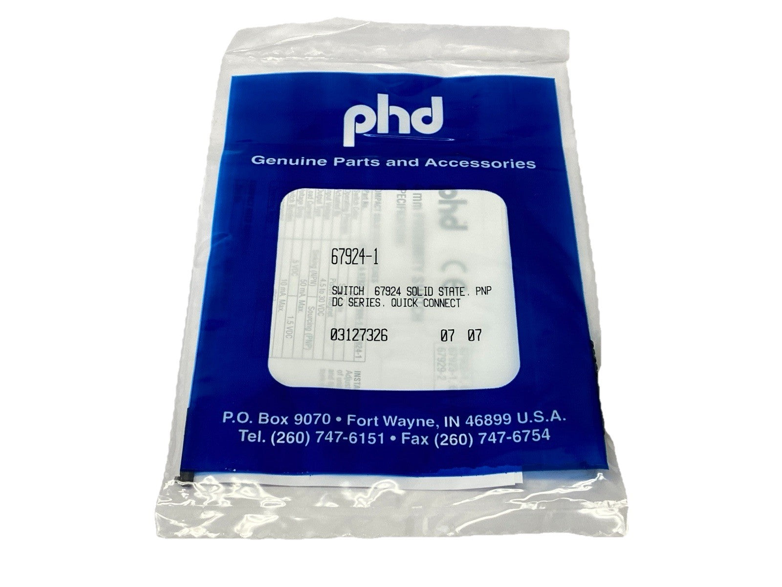 67924-1 | Phd Solid-State Switch DC Series Quick Connect PNP - New - Maverick Industrial Sales