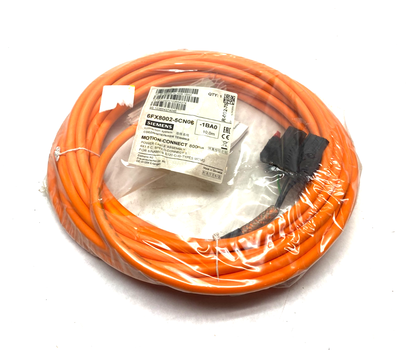 Siemens 6FX8002-5CN06-1BA0 MOTION-CONNECT 800Plus Power Cable Assembly - Maverick Industrial Sales