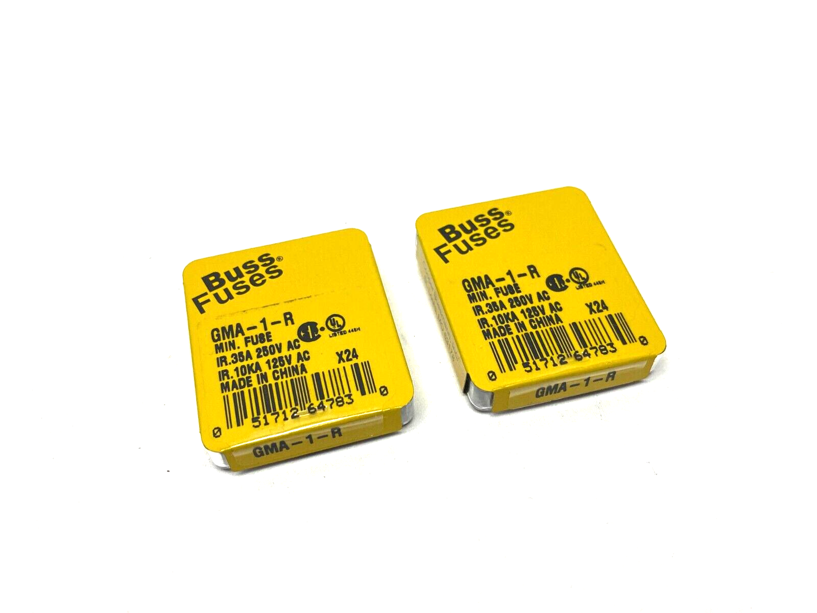 GMA-1-R | Bussmann BussFuses Miniature Fuses LOT OF 2, PACKS OF 5 - New - Maverick Industrial Sales