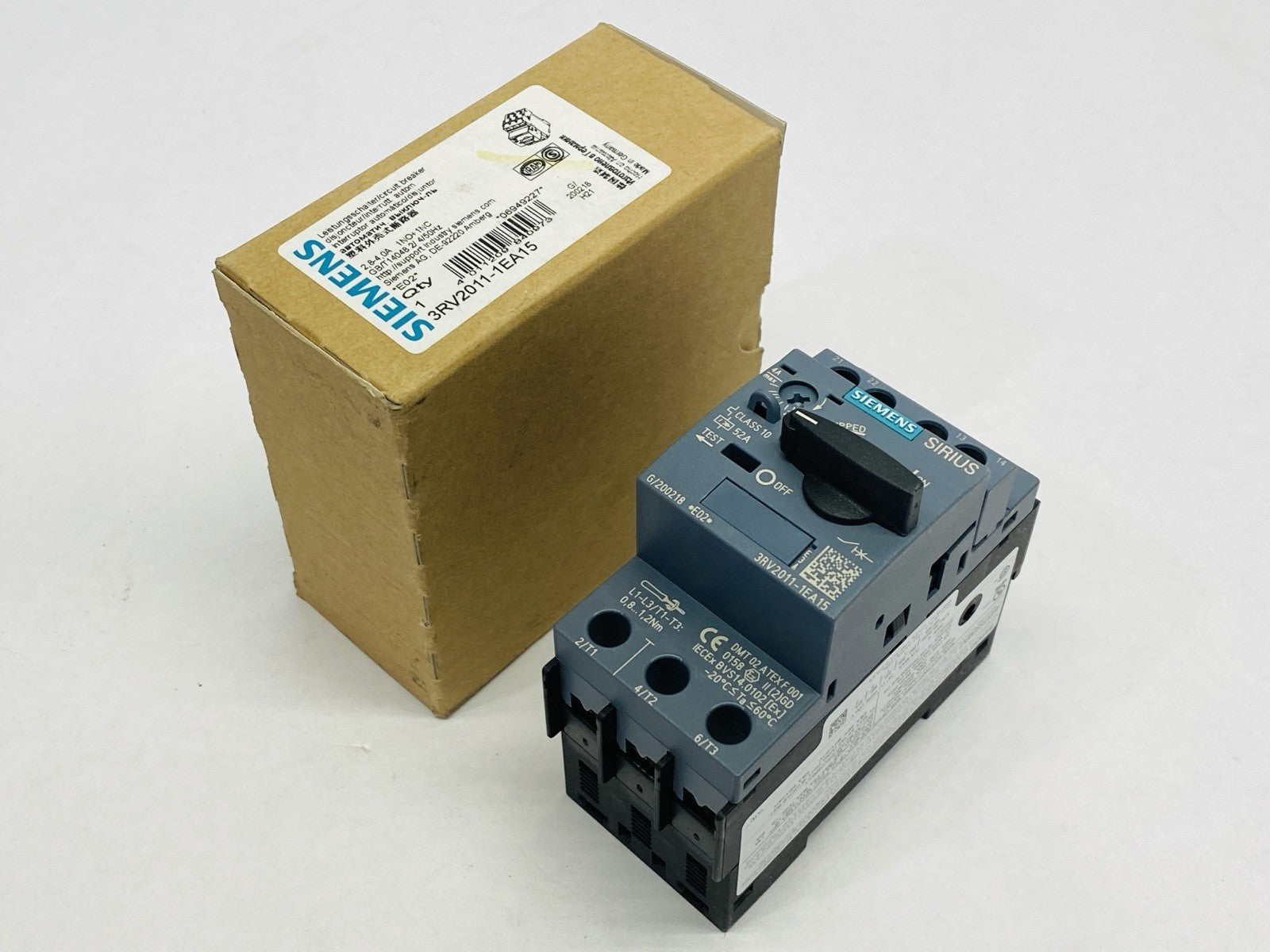 Siemens 3RV2011-1EA15 Sirius Motor Protection Circuit Breaker 2.8-4A 600V - Maverick Industrial Sales
