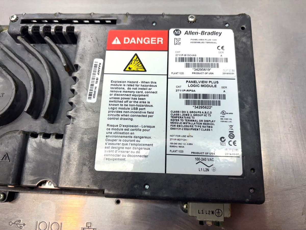 2711P-B15C4A9 | Allen Bradley Ser. A PanelView Plus 1500 HMI Control Panel - Used - Maverick Industrial Sales