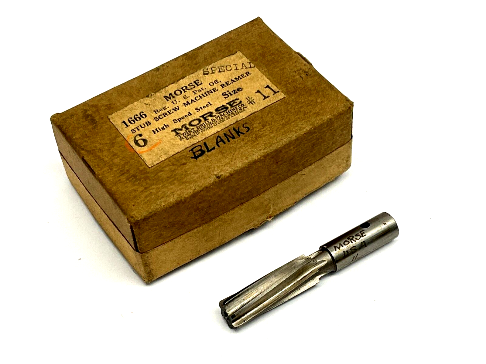 Morse 1666 Size 11 Stub Screw Machine Reamer High Speed - Maverick Industrial Sales