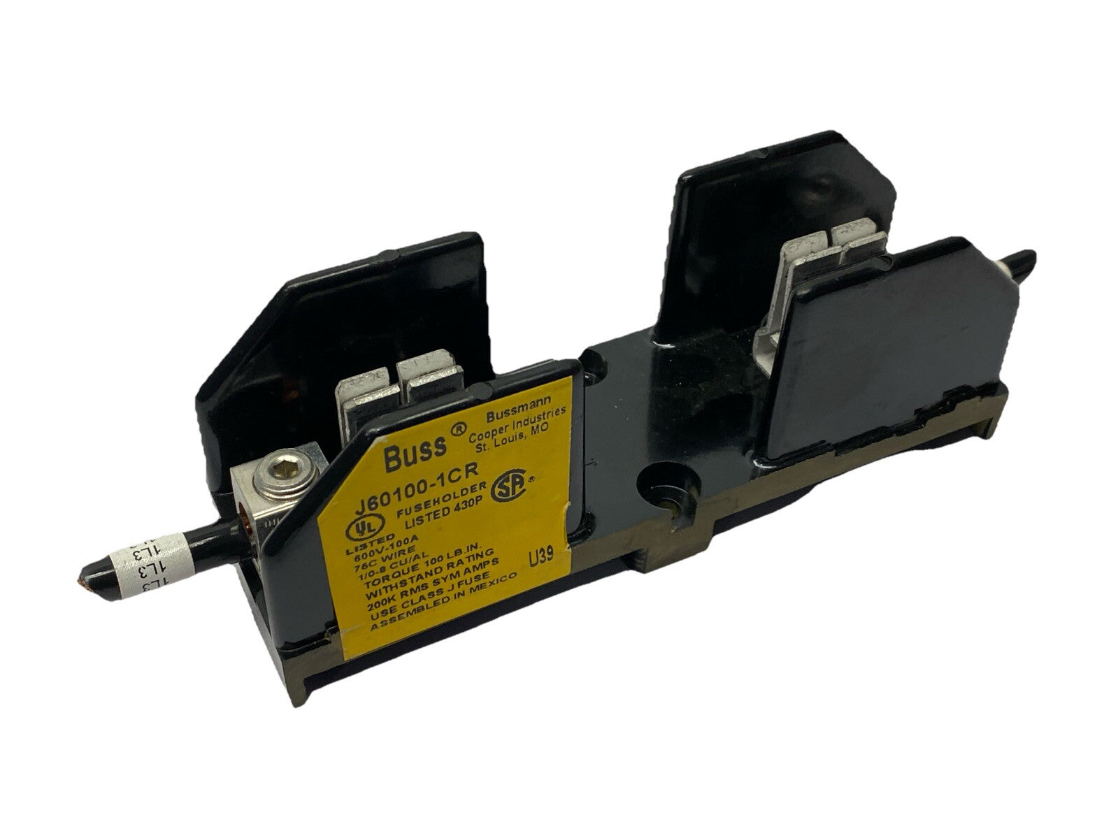 J60100-1CR | Cooper Bussmann Fuse Holder 1-Pole Class J 100A 600V - Used - Maverick Industrial Sales