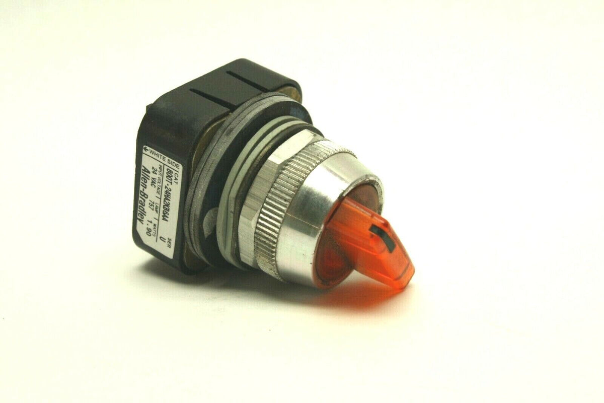 800T-24HA2KB6AA | Allen Bradley Illuminated Orange Selector Switch - Used - Maverick Industrial Sales