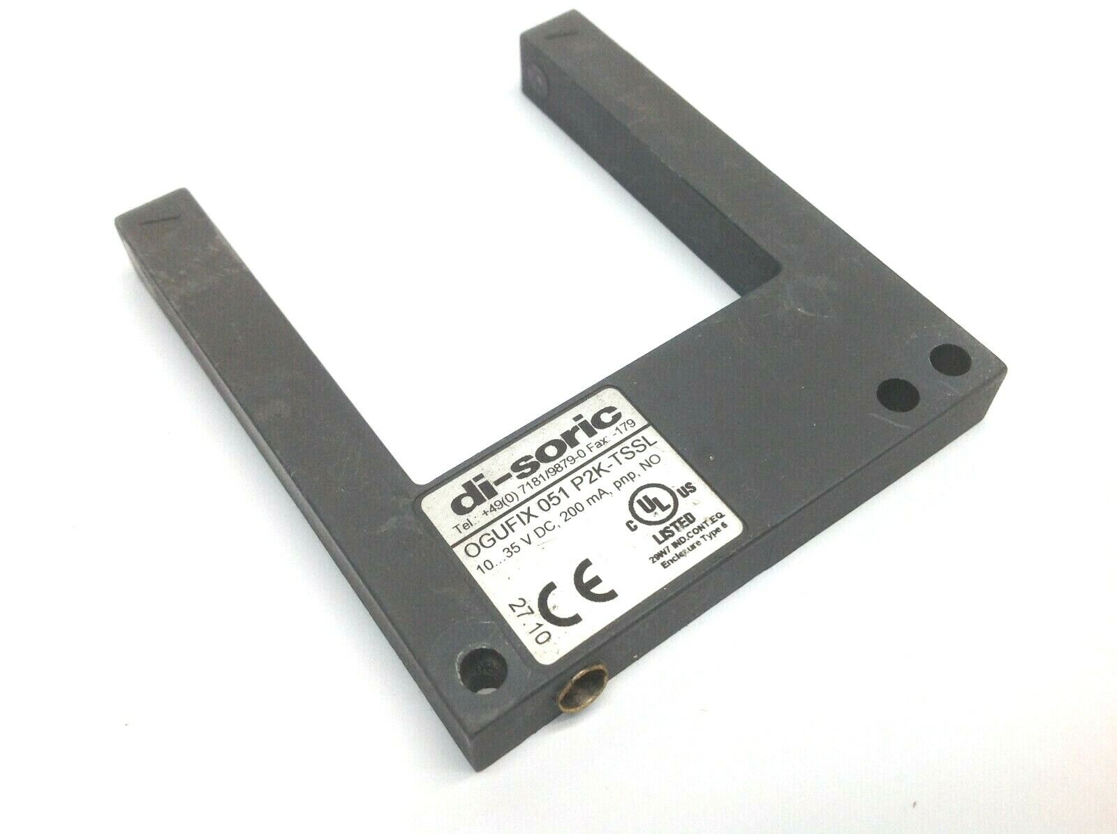 Di-Soric OGUFIX 051 P2K-TSSL 10-35VDC 200mA PNP Fork Light Sensor - Maverick Industrial Sales