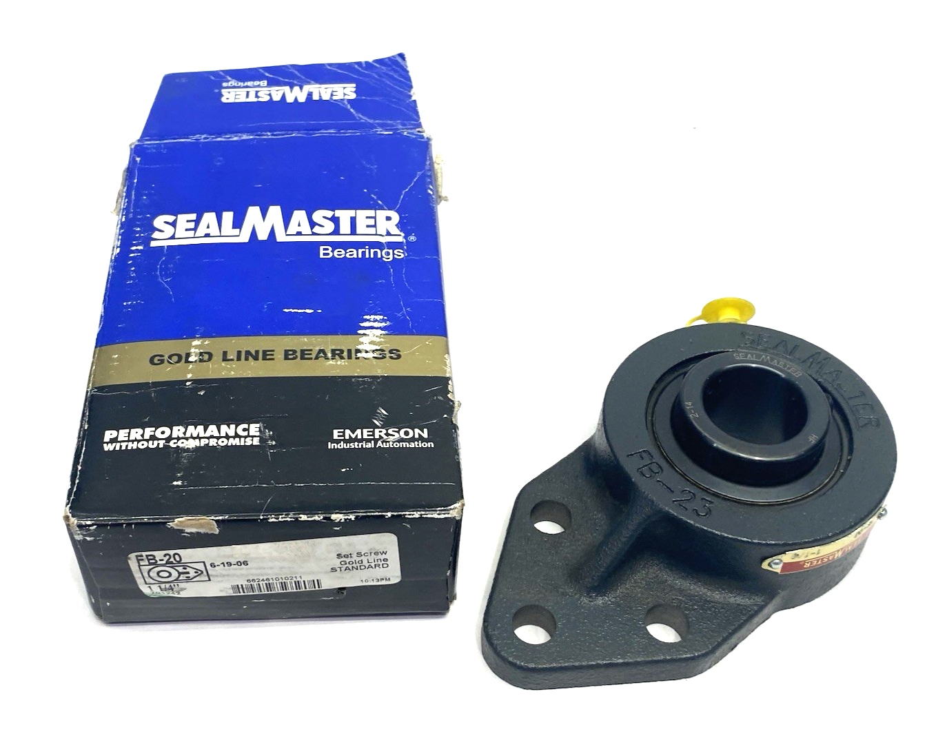 SealMaster FB-20 Three-Bolt Mounted Bearing Unit, Set Screw Gold Line, 701242 - Maverick Industrial Sales