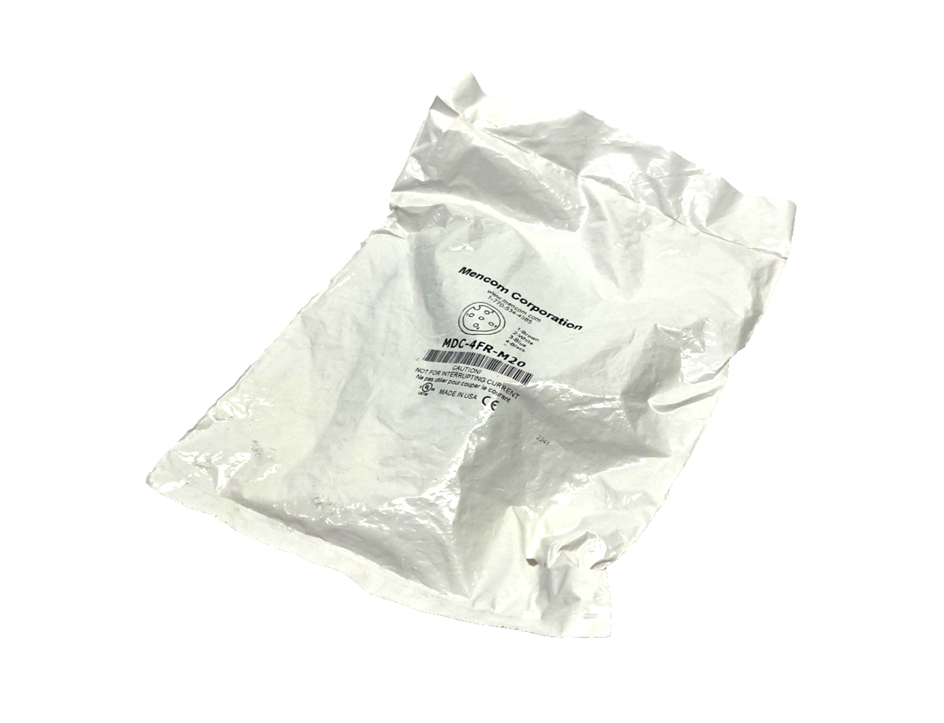 MDC-4FR-M20 | Mencom Field Wireable Connector Micro-DC M12 Female 4-Pin, M20 Mount - New - Maverick Industrial Sales