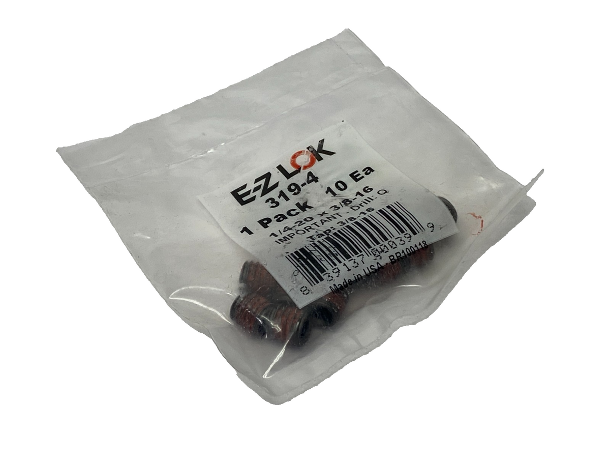 E-Z Lok 319-4 Threaded Insert for Metal, Thin Wall, 1/4"-20 x 3/8"-16 PKG OF 10 - Maverick Industrial Sales